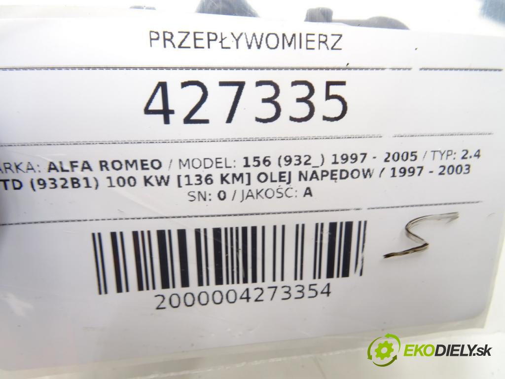 ALFA ROMEO 156 (932_) 1997 - 2005    2.4 JTD (932B1) 100 kW [136 KM] olej napędowy 1997  Váha vzduchu  (Váhy vzduchu)