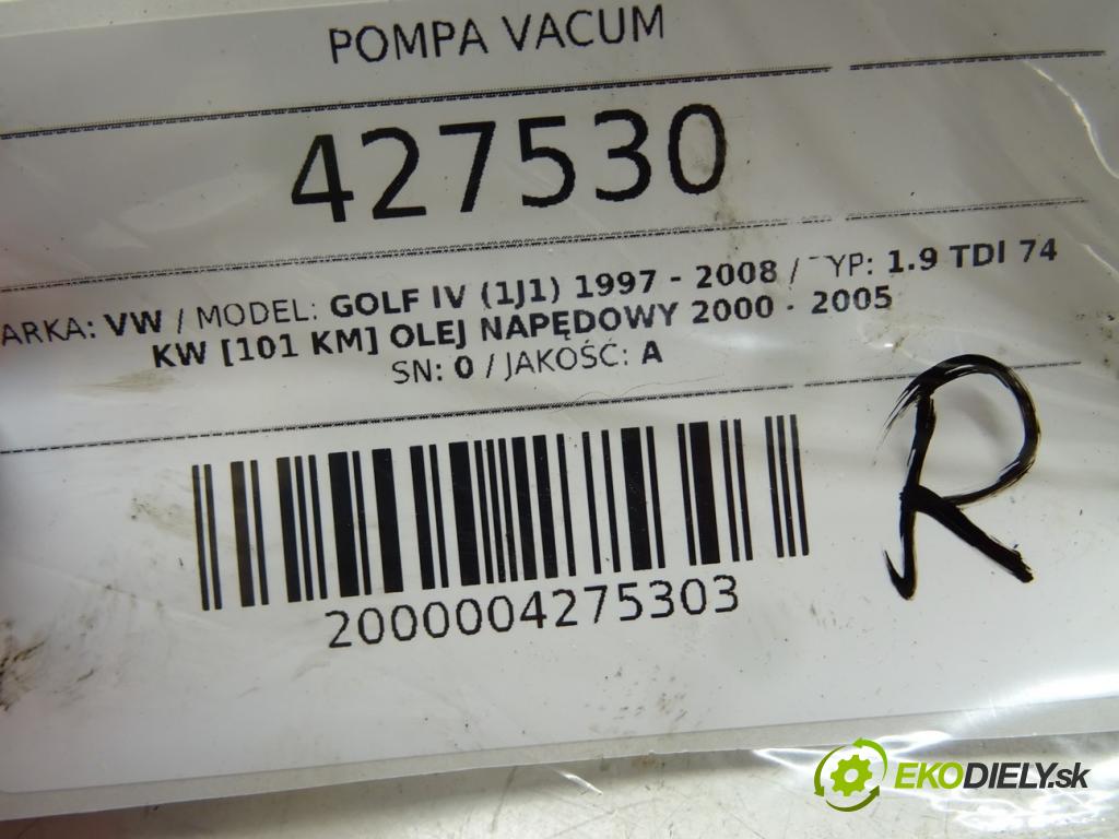 VW GOLF IV (1J1) 1997 - 2008    1.9 TDI 74 kW [101 KM] olej napędowy 2000 - 2005  pumpa vakuová