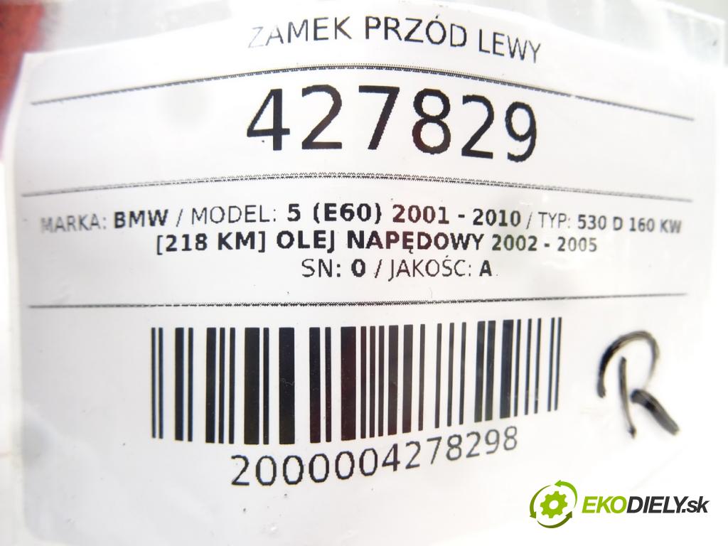 BMW 5 (E60) 2001 - 2010    530 d 160 kW [218 KM] olej napędowy 2002 - 2005  zámok přední část levý 7036167