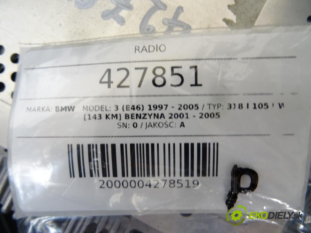 BMW 3 (E46) 1997 - 2005    318 i 105 kW [143 KM] benzyna 2001 - 2005  RADIO 6935627 (Audio zariadenia)