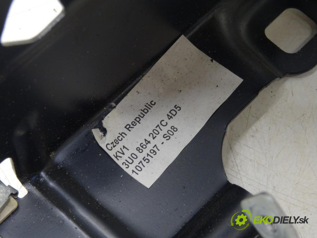 SKODA SUPERB I (3U4) 2001 - 2008    2.5 TDI 120 kW [163 KM] olej napędowy 2003 - 2008  Lakťová opierka 3U0864207C (Lakťové opierky)