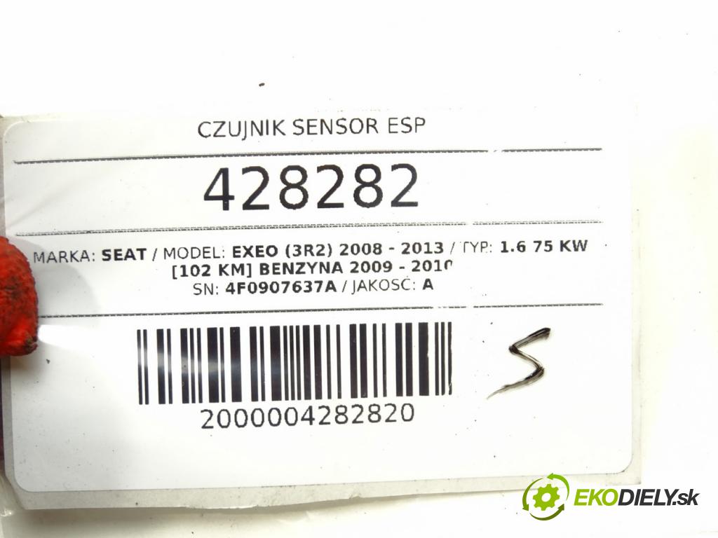 SEAT EXEO (3R2) 2008 - 2013    1.6 75 kW [102 KM] benzyna 2009 - 2010  Snímač senzor ESP 4F0907637A (Snímače)
