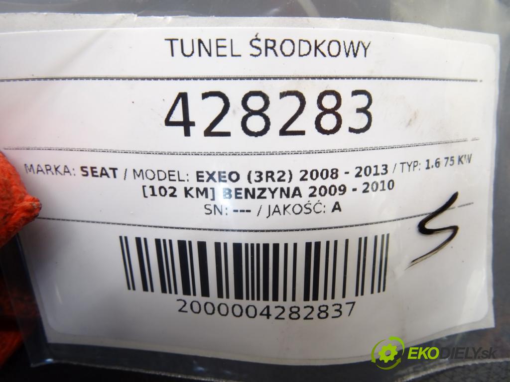 SEAT EXEO (3R2) 2008 - 2013    1.6 75 kW [102 KM] benzyna 2009 - 2010  Tunel stredový 3R0963241A (Stredový tunel / panel)