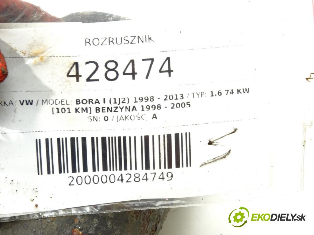 VW BORA I (1J2) 1998 - 2013    1.6 74 kW [101 KM] benzyna 1998 - 2005  Štartér 0001121006 (Štartéry)