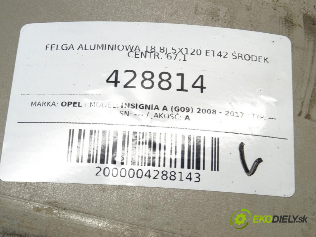 OPEL INSIGNIA A (G09) 2008 - 2017    ---  disk 18 8J 5X120 ET42 stred CENTR. 67,1
