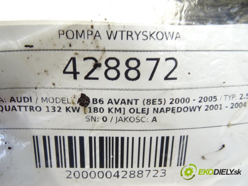 AUDI A4 B6 Avant (8E5) 2000 - 2005    2.5 TDI quattro 132 kW [180 KM] olej napędowy 2001  Pumpa vstrekovacia 0470506033 (Vstrekovacie čerpadlá)