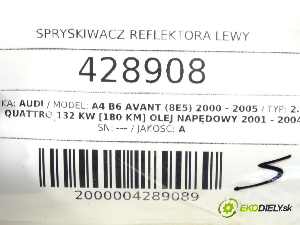 AUDI A4 B6 Avant (8E5) 2000 - 2005    2.5 TDI quattro 132 kW [180 KM] olej napędowy 2001  ostrekovača svetla ľavy 8E0955275D (Motorčeky, čerpadlá ostrekovačov)