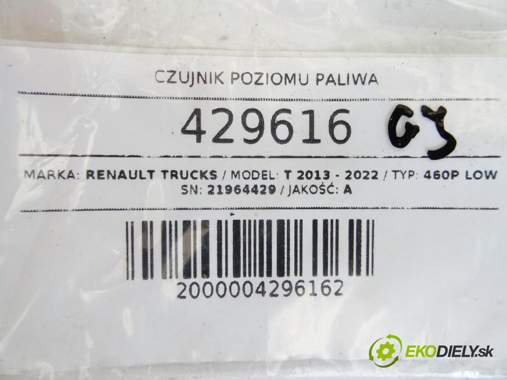 RENAULT TRUCKS T 2013 - 2022    460P LOW  Snímač hladiny paliva 21964429 (Snímače)