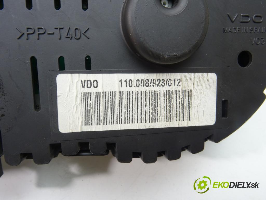 SEAT IBIZA II (6K1) 1993 - 2002    1.0 i 37 kW [50 KM] benzyna 1996 - 2002  Prístrojovka 6K0920830H (Prístrojové dosky, displeje)