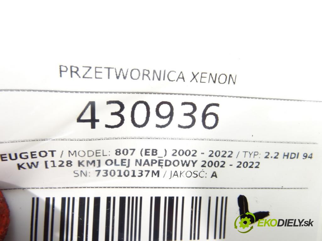 PEUGEOT 807 (EB_) 2002 - 2022    2.2 HDi 94 kW [128 KM] olej napędowy 2002 - 2022  Menič XENON 73010137M (Riadiace jednotky xenónu)