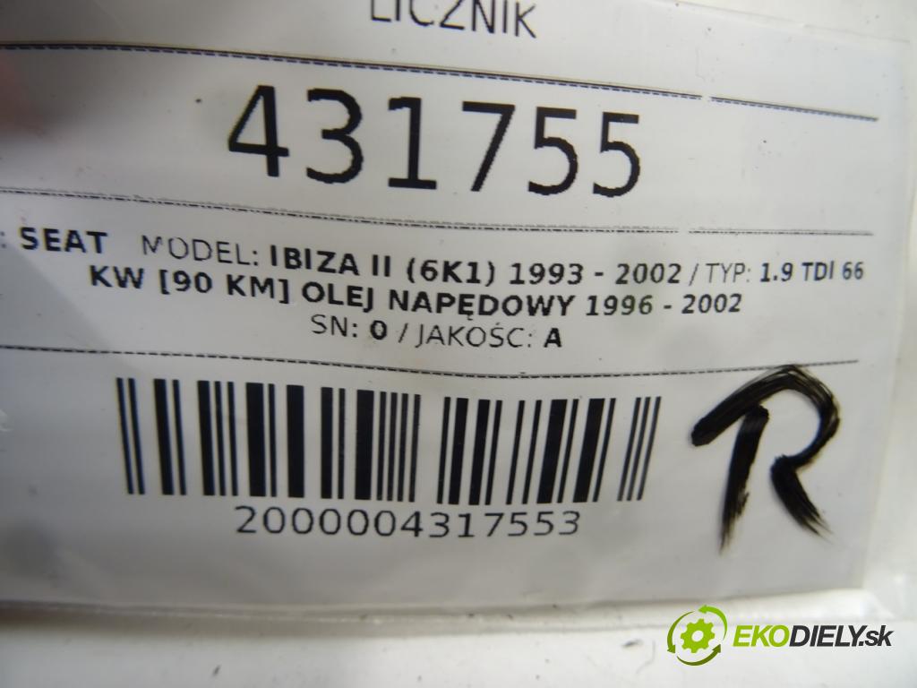 SEAT IBIZA II (6K1) 1993 - 2002    1.9 TDI 66 kW [90 KM] olej napędowy 1996 - 2002  Prístrojovka 6K0920850C (Prístrojové dosky, displeje)