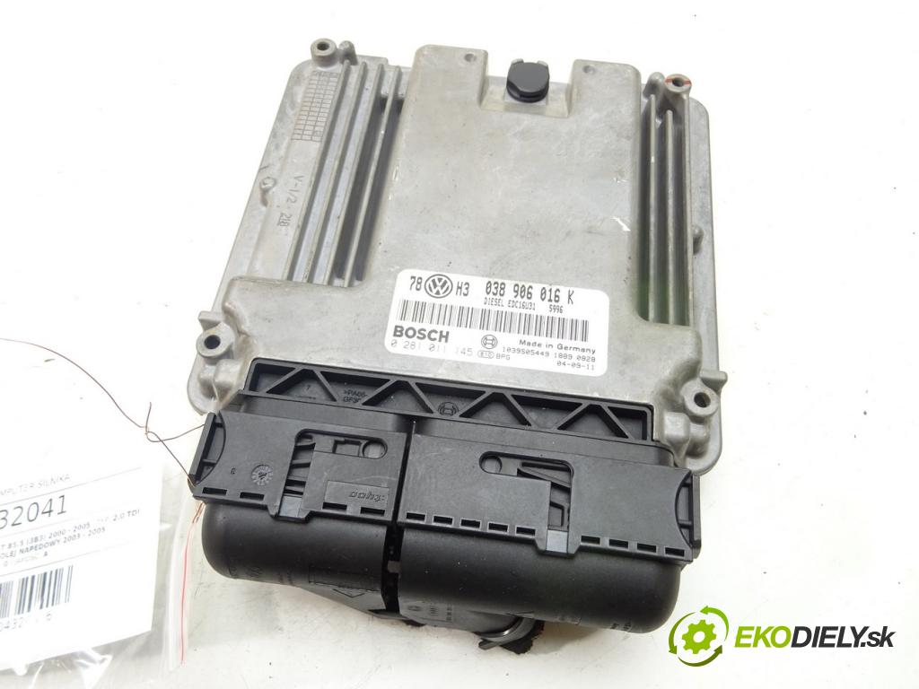 VW PASSAT B5.5 (3B3) 2000 - 2005    2.0 TDI 100 kW [136 KM] olej napędowy 2003 - 2005  riadiaca jednotka Motor 038906016K (Riadiace jednotky)