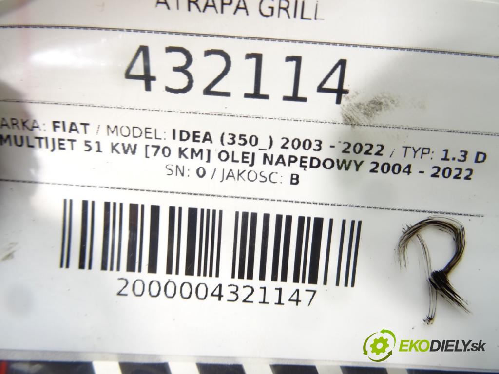 FIAT IDEA (350_) 2003 - 2022    1.3 D Multijet 51 kW [70 KM] olej napędowy 2004 -   mřížka maska  (Mřížky (masky) chladičů)