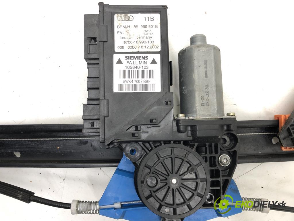 AUDI A4 B6 (8E2) 2000 - 2005    2.0 96 kW [130 KM] benzyna 2000 - 2004  mechanismus okna přední část levý 8E1959801B