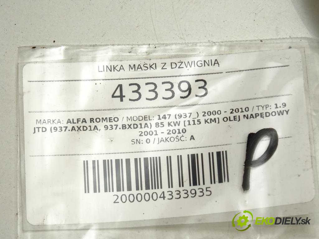 ALFA ROMEO 147 (937_) 2000 - 2010    1.9 JTD (937.AXD1A, 937.BXD1A) 85 kW [115 KM] olej  lanko kapoty PÁKA: