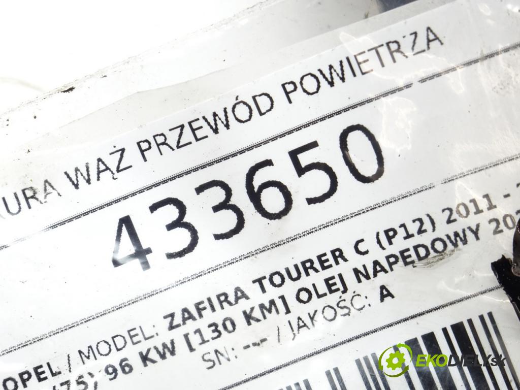 OPEL ZAFIRA TOURER C (P12) 2011 - 2022    2.0 CDTi (75) 96 kW [130 KM] olej napędowy 2011 -   Rúra hadica Rúrka vzduchu 13254634 (Hadice chladenia vzduchu)