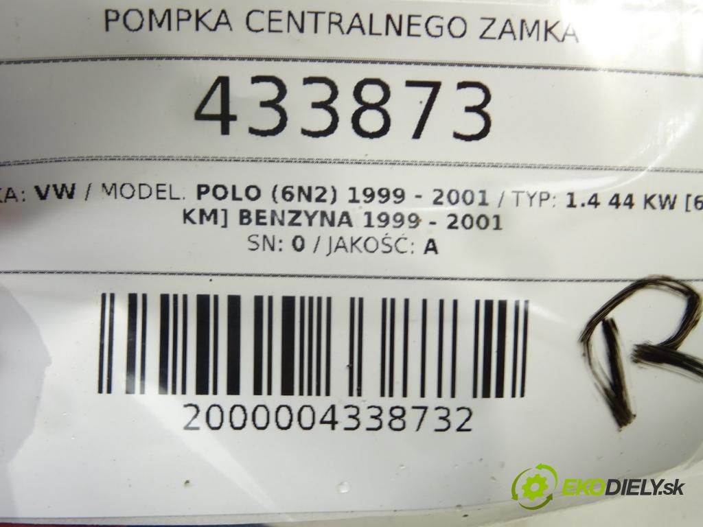 VW POLO (6N2) 1999 - 2001    1.4 44 kW [60 KM] benzyna 1999 - 2001  pumpa centrálneho zámku 6N0962257 (Riadiace jednotky centrálneho zámku)