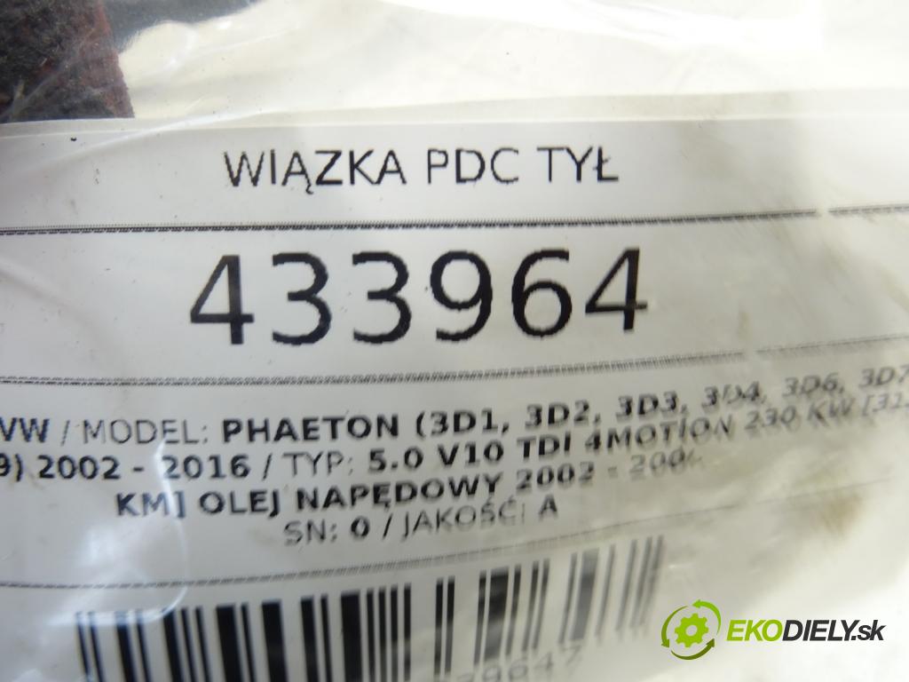 VW PHAETON (3D1, 3D2, 3D3, 3D4, 3D6, 3D7, 3D8, 3D9) 2002 - 2016    5.0 V10 TDI 4motion 230 kW [313 KM] olej napędowy   Káblovačka PDC zad