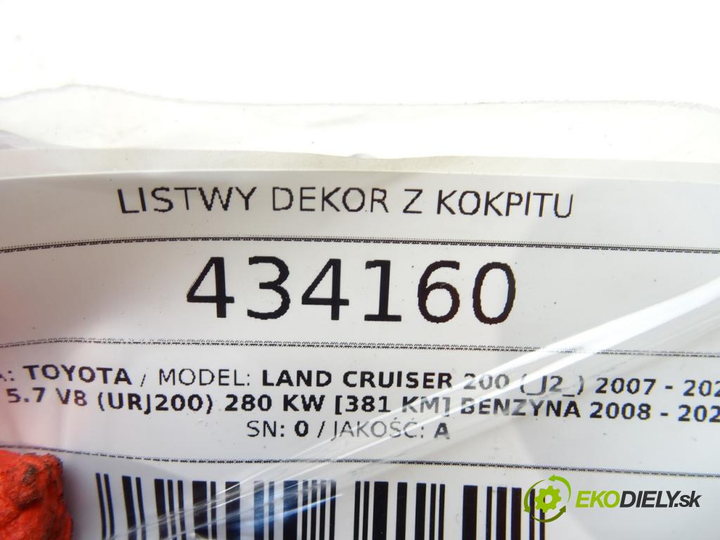 TOYOTA LAND CRUISER 200 (_J2_) 2007 - 2022    5.7 V8 (URJ200) 280 kW [381 KM] benzyna 2008 - 202  lišty kryt interiéru