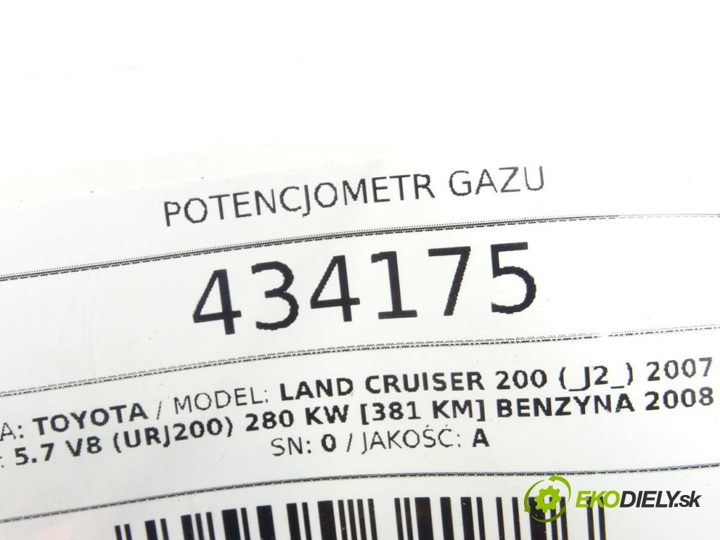 TOYOTA LAND CRUISER 200 (_J2_) 2007 - 2022    5.7 V8 (URJ200) 280 kW [381 KM] benzyna 2008 - 202  Potenciometer plynového pedálu 78110-60020 (Pedále)