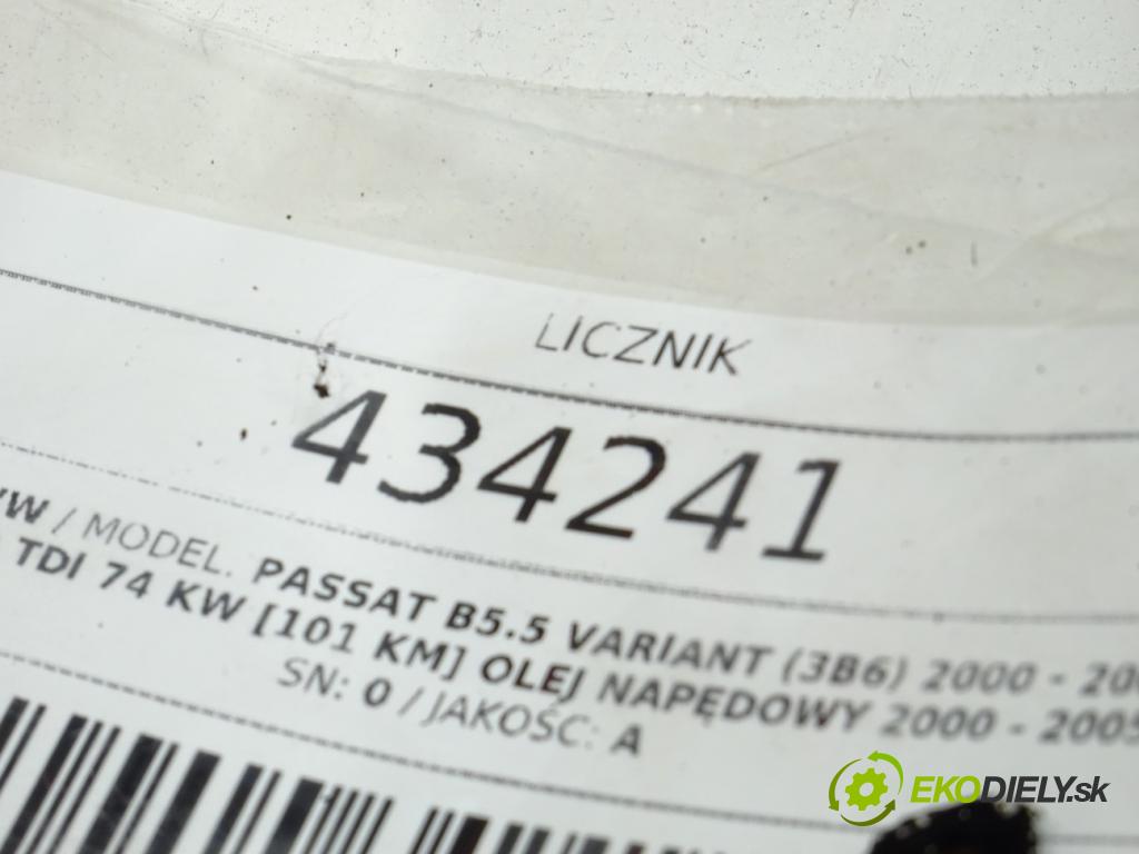 VW PASSAT B5.5 Variant (3B6) 2000 - 2005    1.9 TDI 74 kW [101 KM] olej napędowy 2000 - 2005  prístrojovka 3B0920829AX (Přístrojové desky, displeje)