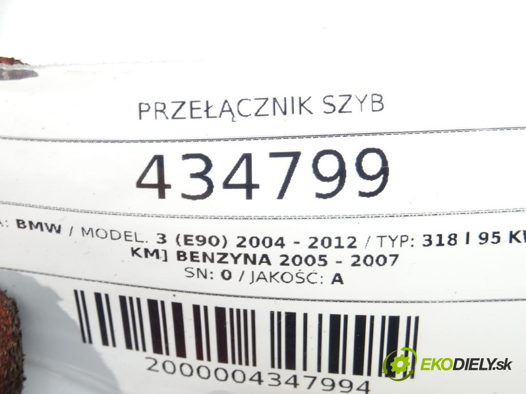 BMW 3 (E90) 2004 - 2012    318 i 95 kW [129 KM] benzyna 2005 - 2007  Prepínač okien 6948632 (Prepínače, spínače, tlačidlá a ovládače kúrenia)