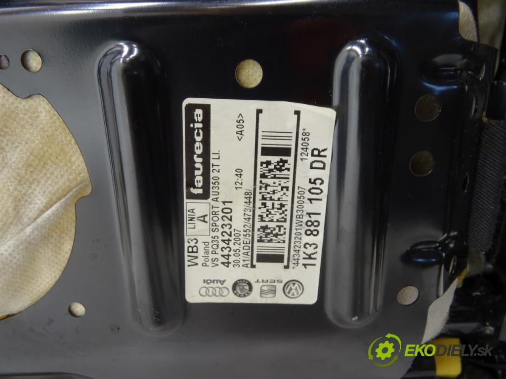 AUDI A3 (8P1) 2003 - 2013    1.9 TDI 77 kW [105 KM] olej napędowy 2003 - 2010  Sedadlo ľavy S-LINE