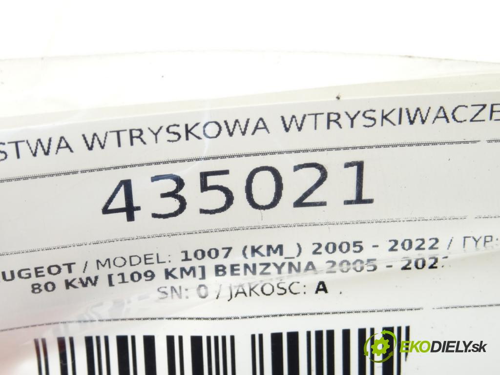 PEUGEOT 1007 (KM_) 2005 - 2022    1.6 16V 80 kW [109 KM] benzyna 2005 - 2022  Lišta vstrekovacia Vstrekovacie ventily 0280158057 (Vstrekovacie lišty)