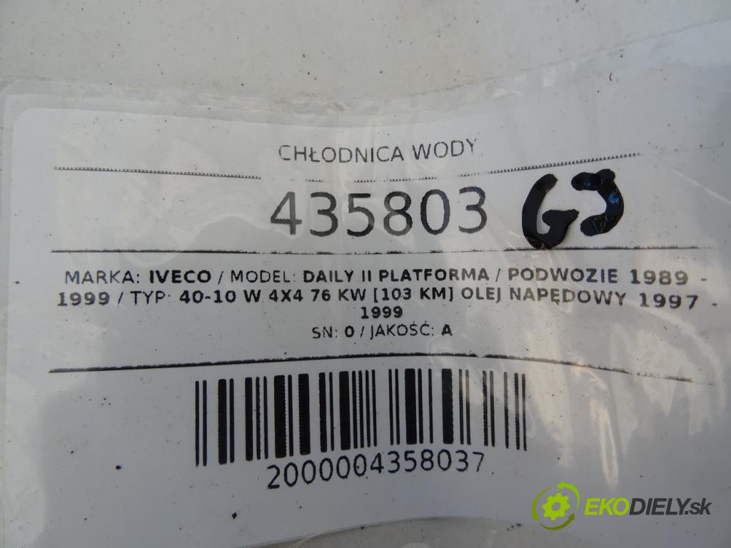 IVECO DAILY II Platforma / podwozie 1989 - 1999    40-10 W 4x4 76 kW [103 KM] olej napędowy 1997 - 19  Chladič vody  (Chladiče vody)