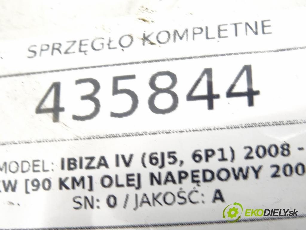 SEAT IBIZA IV (6J5, 6P1) 2008 - 2017    1.9 TDI 66 kW [90 KM] olej napędowy 2008 - 2010  Spojková sada (bez ložiska) komplet  (Kompletné sady (bez ložiska))