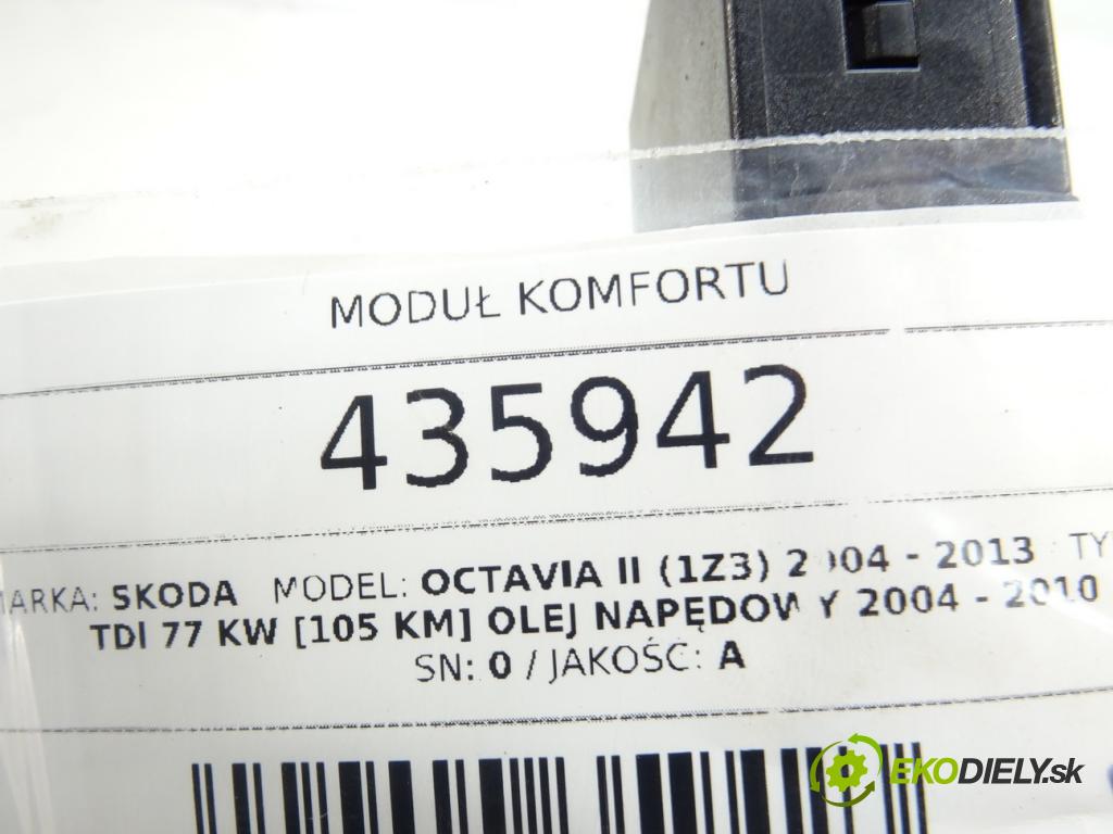 SKODA OCTAVIA II (1Z3) 2004 - 2013    1.9 TDI 77 kW [105 KM] olej napędowy 2004 - 2010  Modul komfortu 1K0959433AK (Moduly komfortu)