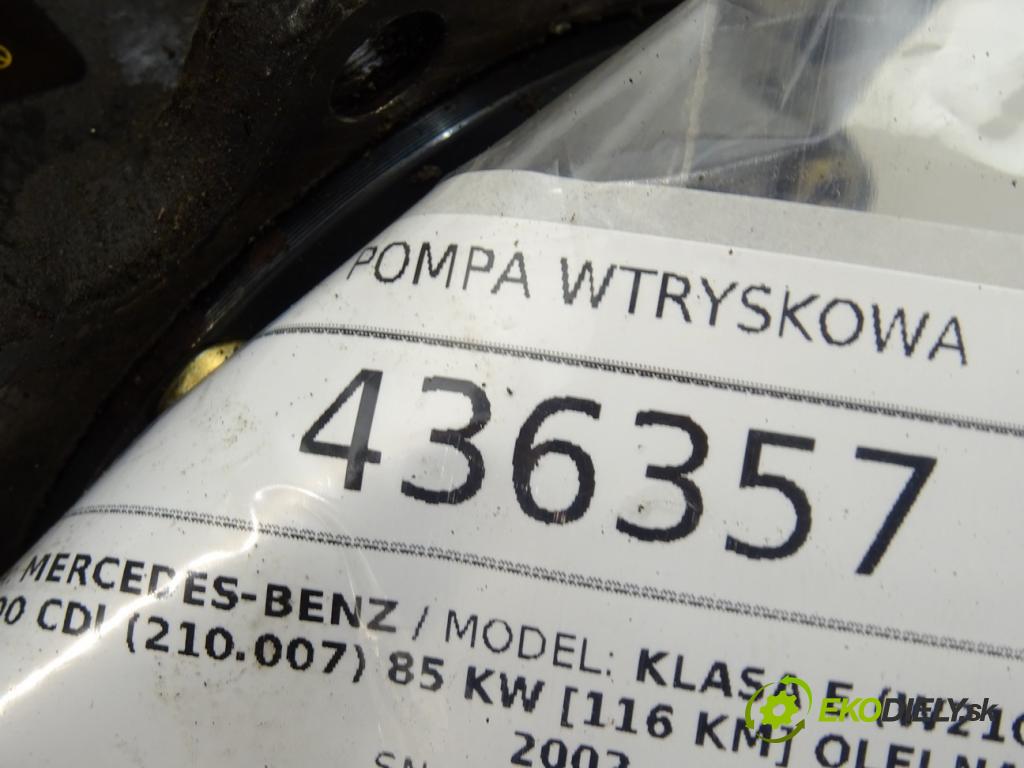 MERCEDES-BENZ KLASA E (W210) 1995 - 2003    E 200 CDI (210.007) 85 kW [116 KM] olej napędowy 1  Pumpa vstrekovacia A6110700501 (Vstrekovacie čerpadlá)