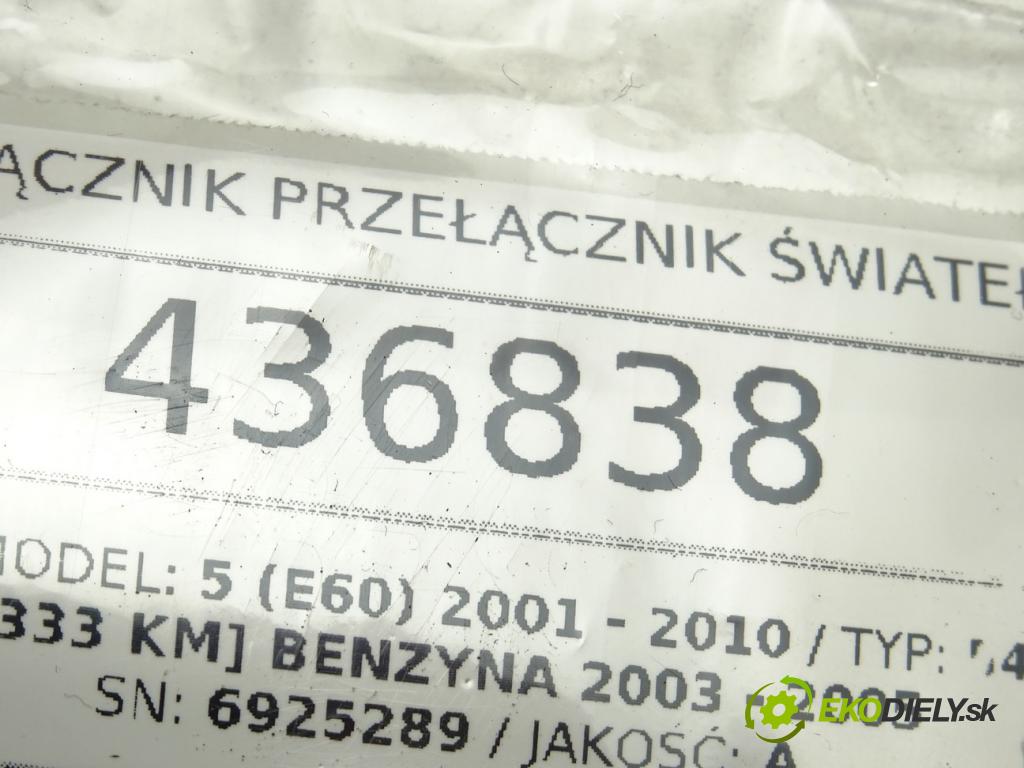 BMW 5 (E60) 2001 - 2010    545 i 245 kW [333 KM] benzyna 2003 - 2005  spínač přepínač světel 6925289