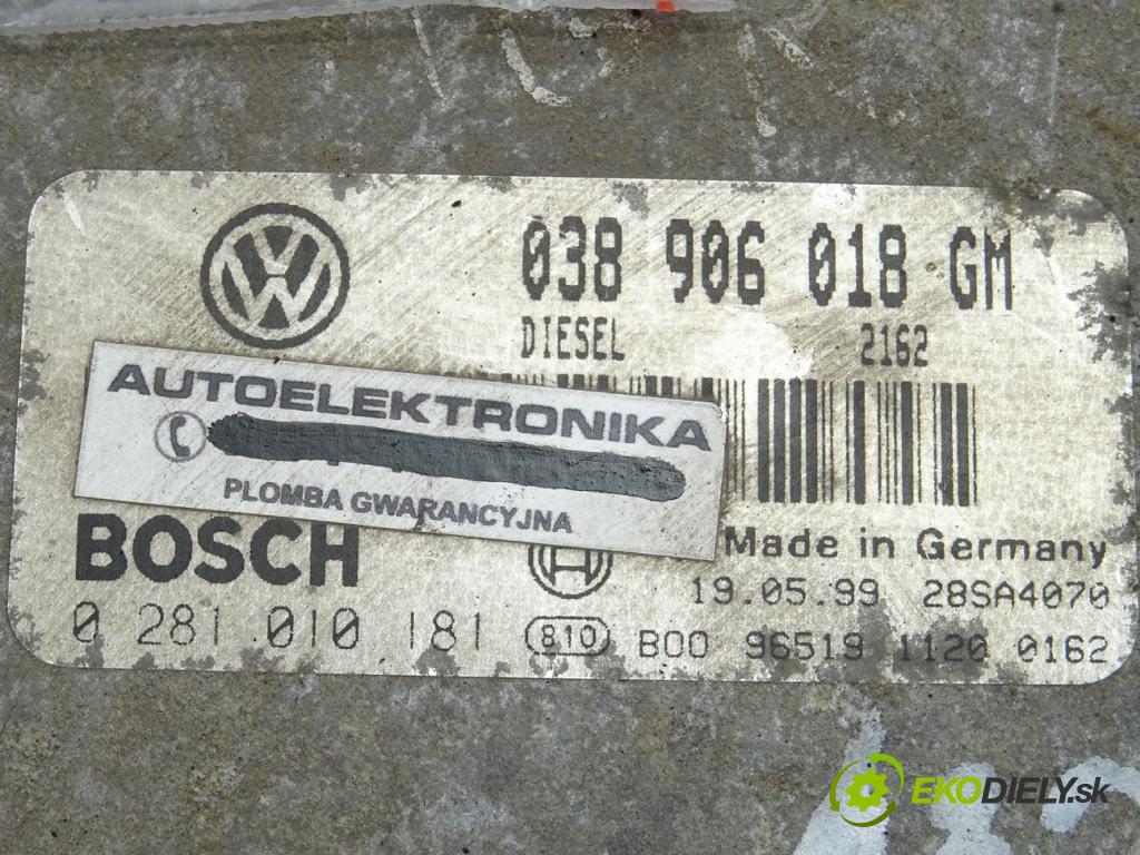 SKODA OCTAVIA I (1U2) 1996 - 2010    1.9 TDI 66 kW [90 KM] olej napędowy 1996 - 2010  riadiaca jednotka Motor 038906018GM (Riadiace jednotky)