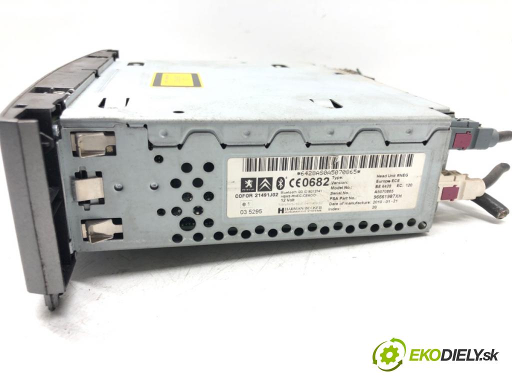 PEUGEOT 308 I (4A_, 4C_) 2007 - 2016    1.6 HDi 66 kW [90 KM] olej napędowy 2007 - 2014  RADIO Navigácia 96661987XH (Audio zariadenia)