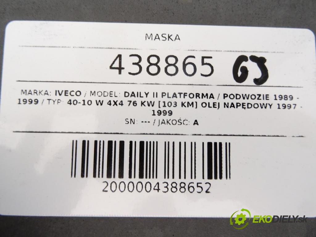 IVECO DAILY II Platforma / podwozie 1989 - 1999    40-10 W 4x4 76 kW [103 KM] olej napędowy 1997 - 19  kapota
