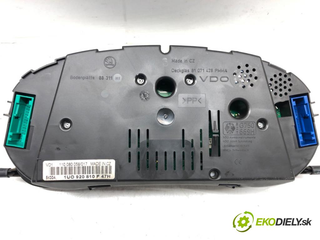 SKODA OCTAVIA I Combi (1U5) 1998 - 2010    1.9 TDI 66 kW [90 KM] olej napędowy 1998 - 2010  Prístrojovka 1U0920810F (Prístrojové dosky, displeje)
