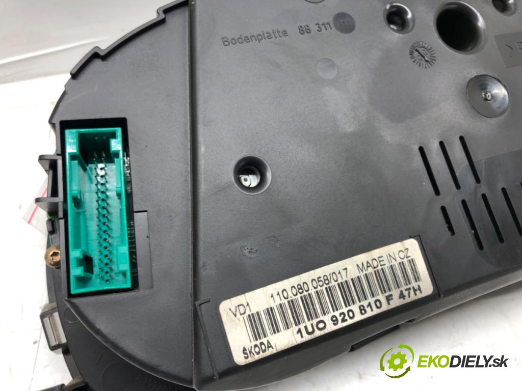 SKODA OCTAVIA I Combi (1U5) 1998 - 2010    1.9 TDI 66 kW [90 KM] olej napędowy 1998 - 2010  Prístrojovka 1U0920810F (Prístrojové dosky, displeje)
