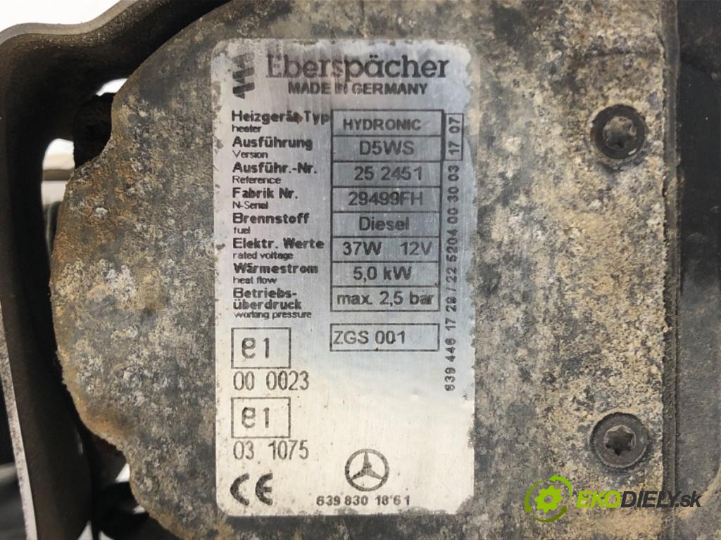 MERCEDES-BENZ VIANO (W639) 2003 - 2022    CDI 3.0 (639.811, 639.813, 639.815) 150 kW [204 KM  Webasto HYDRONIC D5WS (Webasto ohřívače)