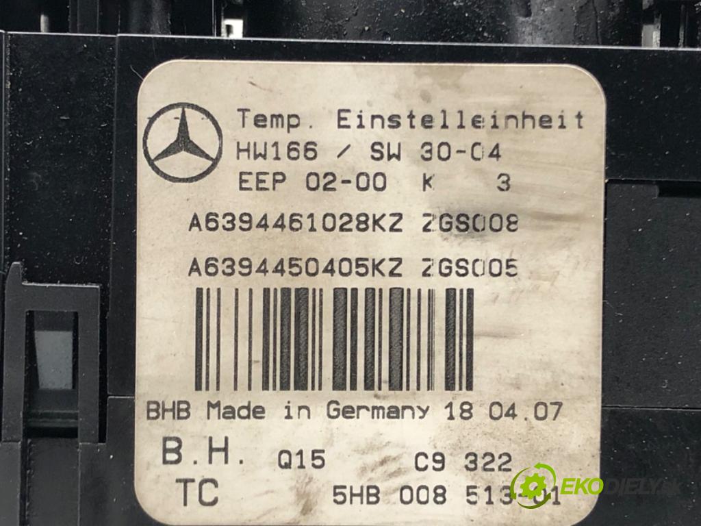 MERCEDES-BENZ VIANO (W639) 2003 - 2022    CDI 3.0 (639.811, 639.813, 639.815) 150 kW [204 KM  Panel ovládania kúrenia A6394461028KZ (Prepínače, spínače, tlačidlá a ovládače kúrenia)