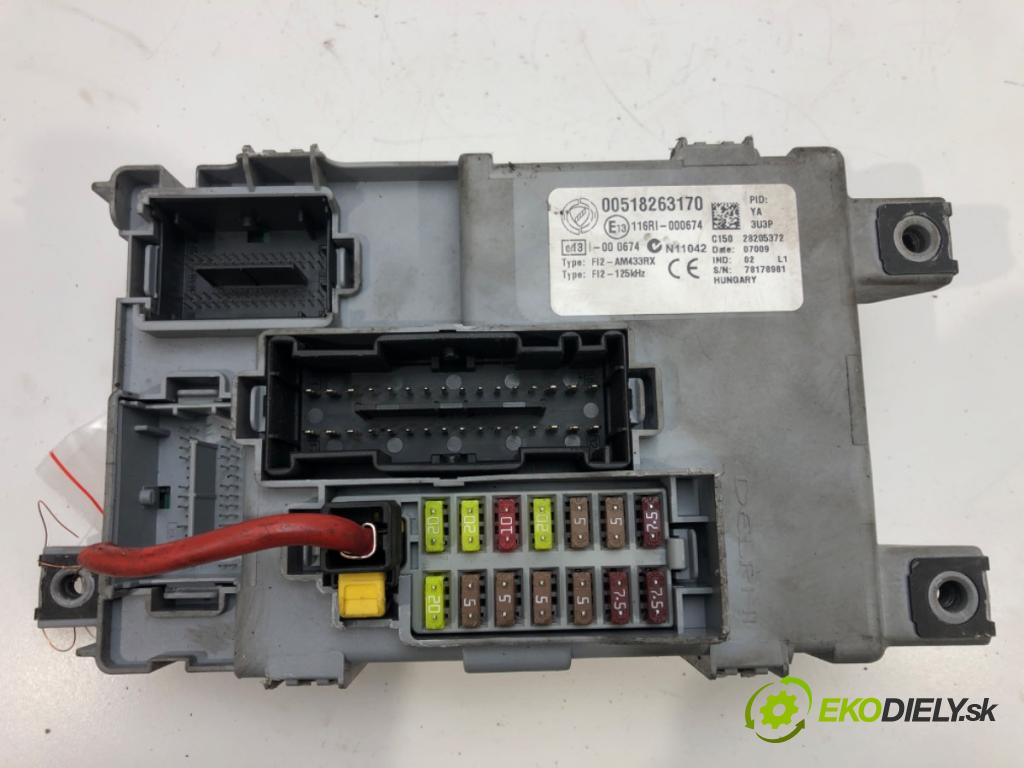 FIAT GRANDE PUNTO (199_) 2005 - 2022    1.4 (199AXB11, 199AXB1A, 199BXB1A, 199AXL1A) 57 kW  Modul BSI 00518263170 (Poistkové skrinky)