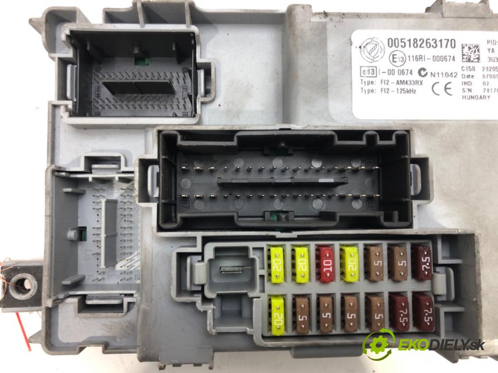 FIAT GRANDE PUNTO (199_) 2005 - 2022    1.4 (199AXB11, 199AXB1A, 199BXB1A, 199AXL1A) 57 kW  Modul BSI 00518263170 (Poistkové skrinky)