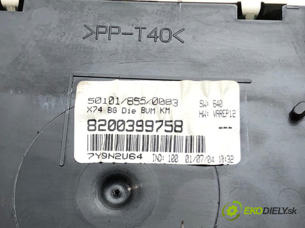 RENAULT LAGUNA II (BG0/1_) 2001 - 2007    1.9 dCi 79 kW [107 KM] olej napędowy 2001 - 2007  Prístrojovka 8200399758 (Prístrojové dosky, displeje)