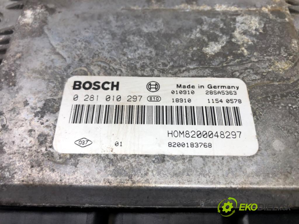 RENAULT LAGUNA II (BG0/1_) 2001 - 2007    1.9 dCi (BG08, BG0G) 88 kW [120 KM] olej napędowy   riadiaca jednotka Motor 0281010297 (Riadiace jednotky)