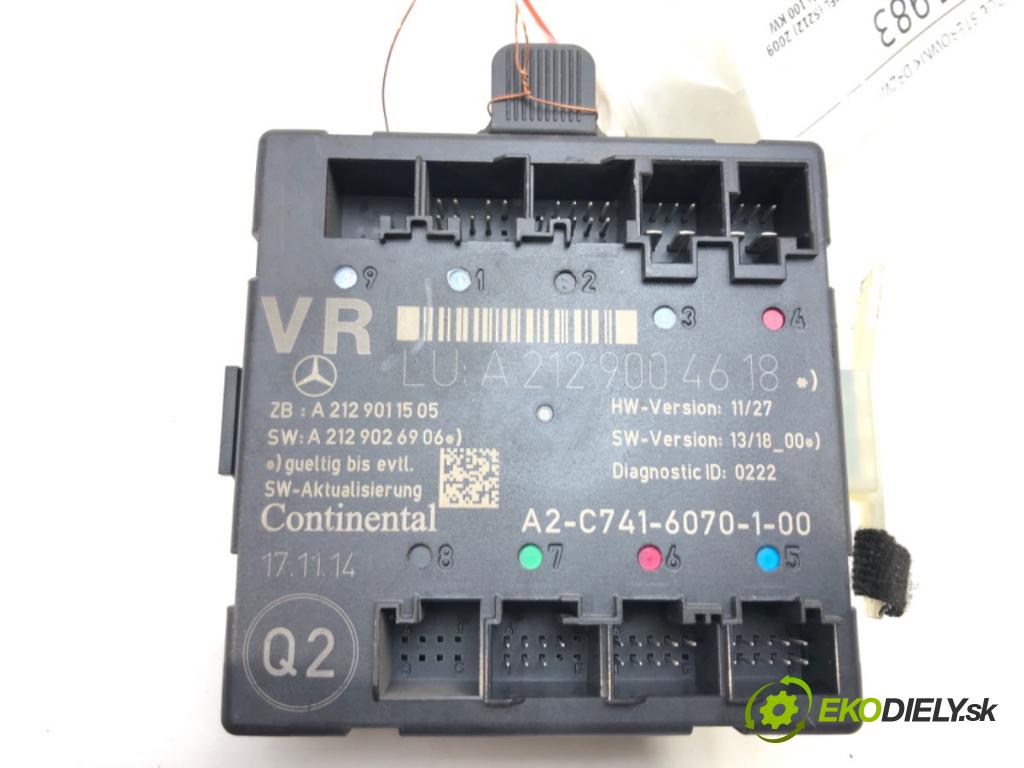 MERCEDES-BENZ KLASA E T-Model (S212) 2009 - 2016    E 200 CDI / BlueTEC (212.205, 212.206) 100 kW [136  Modul Riadiaca jednotka Dvere A2129004818 (Riadiace jednotky centrálneho zámku)