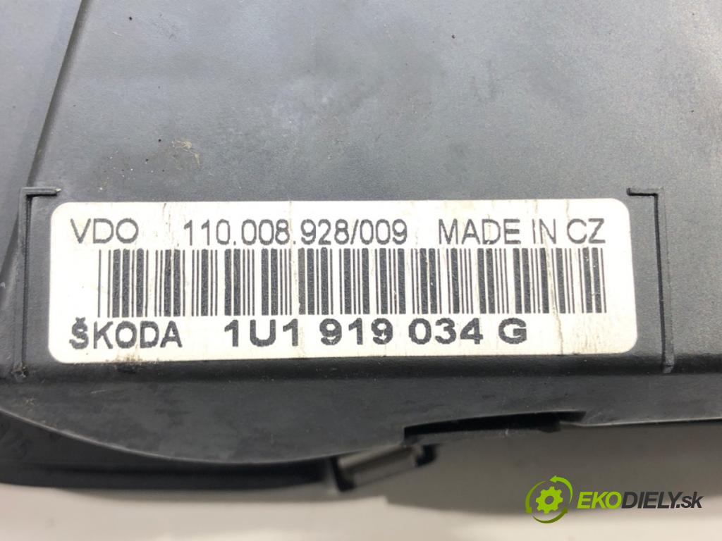 SKODA OCTAVIA I Combi (1U5) 1998 - 2010    1.9 TDI 66 kW [90 KM] olej napędowy 1998 - 2010  Prístrojovka 1U1919034G (Prístrojové dosky, displeje)