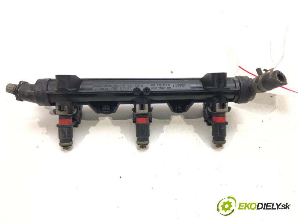 SEAT IBIZA III (6L1) 2002 - 2009    1.2 47 kW [64 KM] benzyna 2002 - 2006  Lišta vstrekovacia Vstrekovacie ventily 03E133320A (Vstrekovacie lišty)