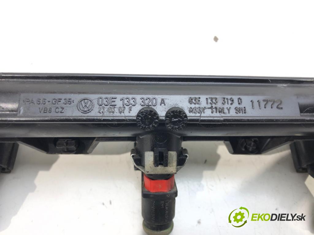SEAT IBIZA III (6L1) 2002 - 2009    1.2 47 kW [64 KM] benzyna 2002 - 2006  Lišta vstrekovacia Vstrekovacie ventily 03E133320A (Vstrekovacie lišty)
