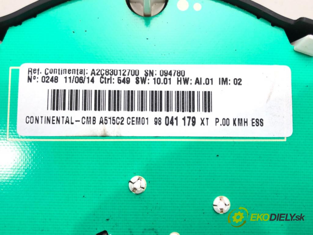 CITROEN C3 II (SC_) 2009 - 2022    1.6 VTi 120 88 kW [120 KM] benzyna 2009 - 2022  Prístrojovka 98041179XT (Prístrojové dosky, displeje)