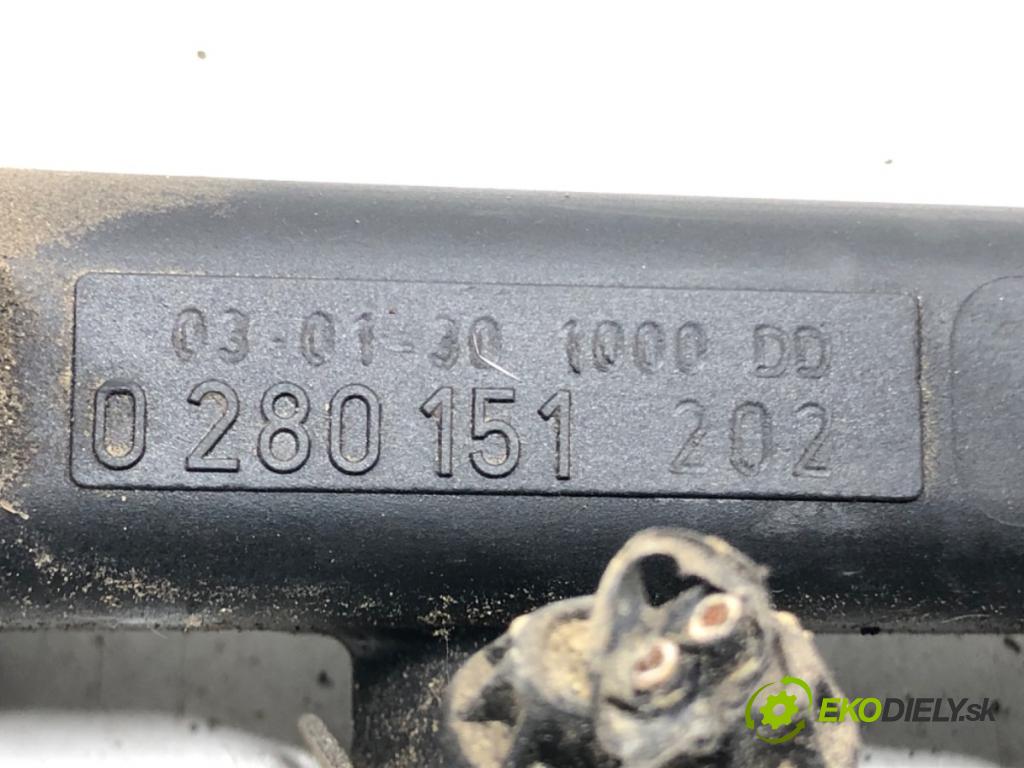 FIAT STILO (192_) 2001 - 2010    1.2 16V (192_XA1B) 59 kW [80 KM] benzyna 2002 - 20  Lišta vstrekovacia Vstrekovacie ventily 0280151202 (Vstrekovacie lišty)